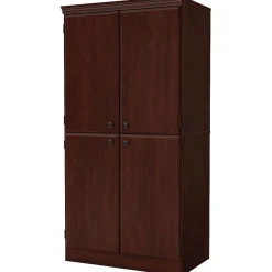 Storage Cabinets*South Shore Morgan 62.5" Particle Board Storage Cabinet with 3 Shelves, Royal Cherry (7246971)