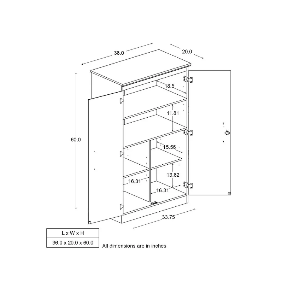 Storage Cabinets*South Shore Morgan 60" Storage Cabinet with 4 Shelves, Royal Cherry (7206970)