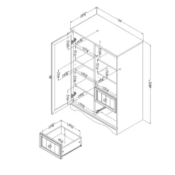 Storage Cabinets*South Shore Savannah Armoire, (3580038) Pure White
