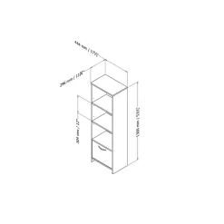 Bookcases*South Shore Step One Narrow 3-Shelf Bookcase with Door, (10249) Pure White