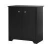 Storage Cabinets*South Shore Vito Small 2-Door Storage Cabinet, Pure Black (10329)