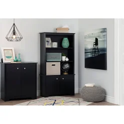 Storage Cabinets*South Shore Vito Small 2-Door Storage Cabinet, Pure Black (10329)