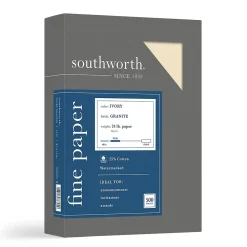 Resume Paper*Southworth Granite 8.5" x 11" Specialty Paper, 24 Lbs., Smooth, 500/Box (934C)