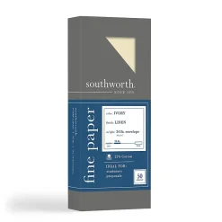 New Southworth Linen Business Envelope, #10, 24 lb., Ivory, 50/Pack (P564-10)
