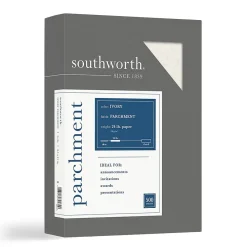 Resume Paper*Southworth Parchment Paper, 8.5" x 11", 24 lb., Ivory, 500 Sheets/Box (984C)