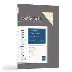 Multipurpose Paper*Southworth Parchment Specialty Sampler Paper, 8.5" x 11", 24 lb., Assorted, 50/Pack (P984S)