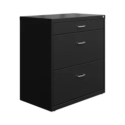 File Cabinets*Space Solutions 3-Drawer Lateral File Cabinet, Letter/Legal Size, Lockable, 31.88"H x 30"W x 17.63"D, Black (25070)