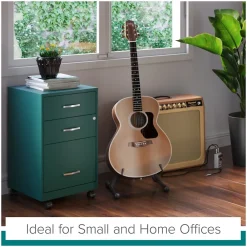 File Cabinets*Space Solutions 3-Drawer Mobile Vertical File Cabinet, Letter Size, Lockable, 26.7