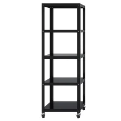 Bookcases*Space Solutions Ready-to-assemble 72-inch High Mobile 5-Shelf Bookcase, Black