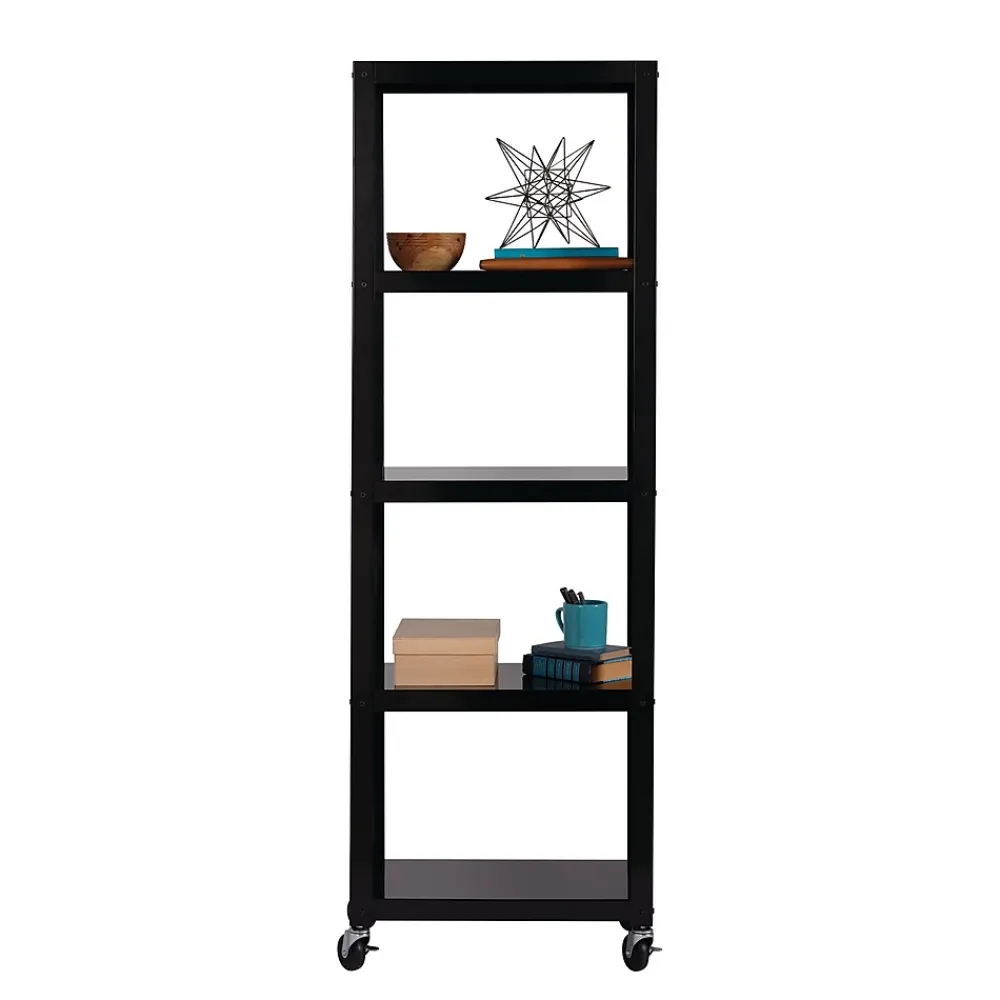 Bookcases*Space Solutions Ready-to-assemble 72-inch High Mobile 5-Shelf Bookcase, Black