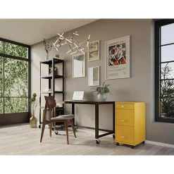 File Cabinets*Space Solutions SOHO Organizer 3-Drawer Mobile Vertical File Cabinet, Letter Size, Lockable, Goldfinch (25284)