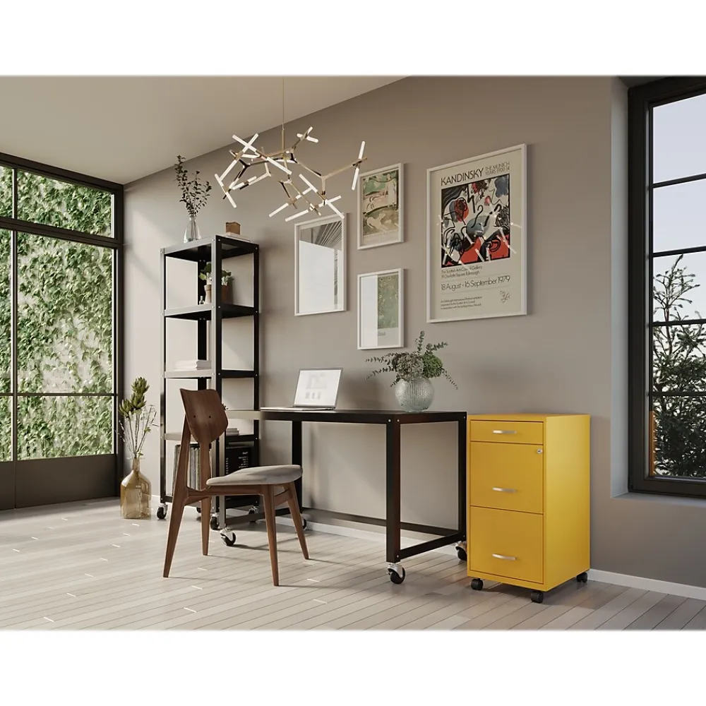 File Cabinets*Space Solutions SOHO Organizer 3-Drawer Mobile Vertical File Cabinet, Letter Size, Lockable, Goldfinch (25284)