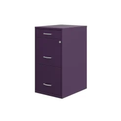 File Cabinets*Space Solutions SOHO Organizer 3-Drawer Vertical File Cabinet, Letter Size, Lockable, Midnight Purple (25281)