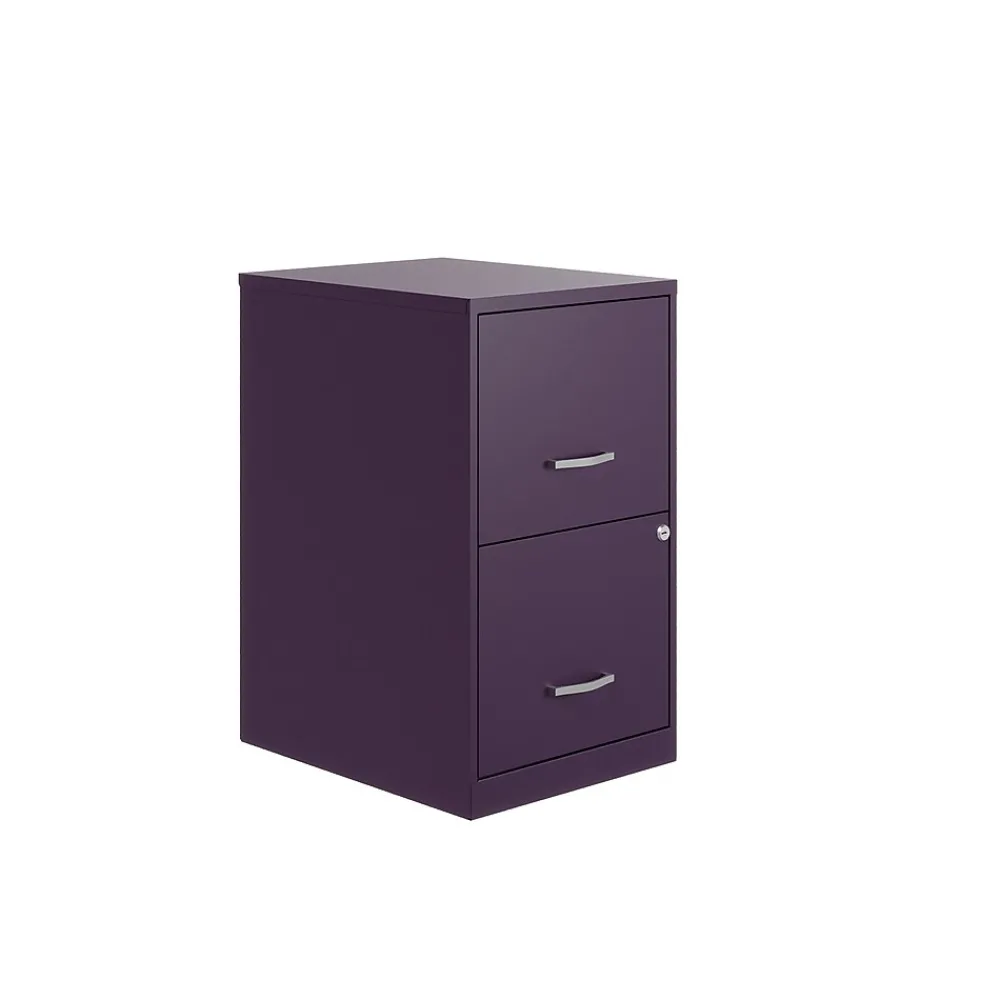 File Cabinets*Space Solutions SOHO Smart File 2-Drawer Vertical File Cabinet, Letter Size, Lockable, Midnight Purple (25273)
