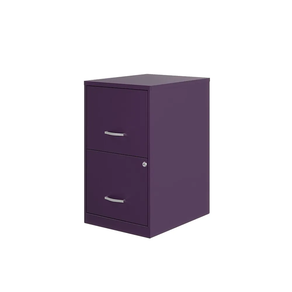 File Cabinets*Space Solutions SOHO Smart File 2-Drawer Vertical File Cabinet, Letter Size, Lockable, Midnight Purple (25273)