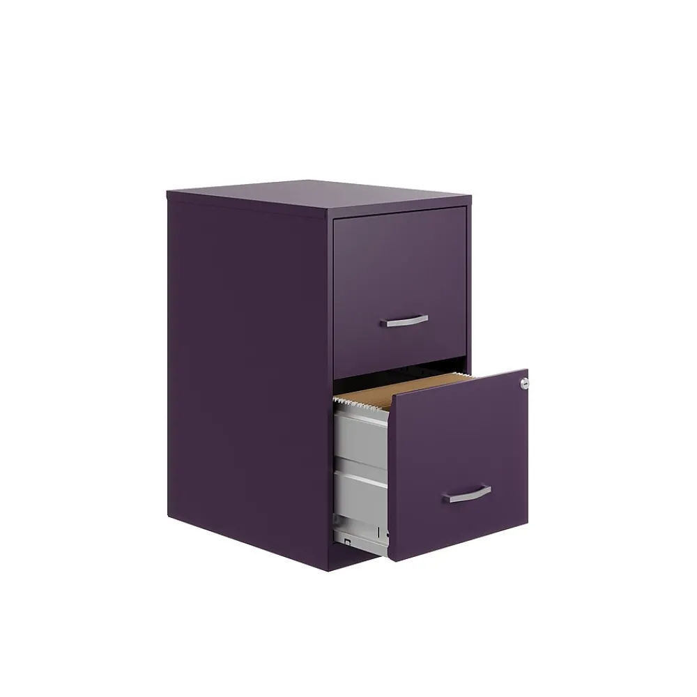 File Cabinets*Space Solutions SOHO Smart File 2-Drawer Vertical File Cabinet, Letter Size, Lockable, Midnight Purple (25273)