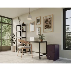 File Cabinets*Space Solutions SOHO Smart File 2-Drawer Vertical File Cabinet, Letter Size, Lockable, Midnight Purple (25273)