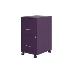 File Cabinets*Space Solutions SOHO Smart File 2-Drawer Mobile Vertical File Cabinet, Letter Size, Lockable, Midnight Purple (25277)