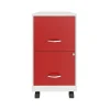 File Cabinets*Space Solutions SOHO Smart File 2-Drawer Mobile Vertical File Cabinet, Letter Size, Lockable, Pearl White/Lava Red (25334)