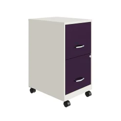File Cabinets*Space Solutions SOHO Smart File 2-Drawer Mobile Vertical File Cabinet, Letter Size, Lockable, Pearl White/Midnight Purple(25336)