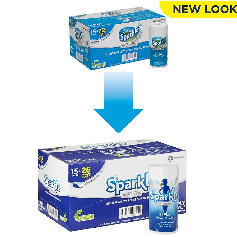 Sparkle Professional Paper Towels, 2-ply, 85 Sheets/Roll, 15 Rolls/Pack (2717714)