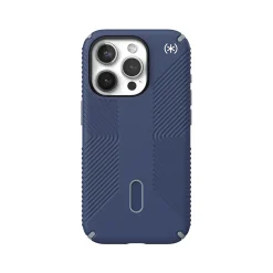 Speck Presidio 2 Grip MagSafe ClickLock Phone Case for iPhone 15 Pro, Coastal Blue/Dust Gray (150447-3206)