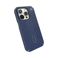 Speck Presidio 2 Grip MagSafe ClickLock Phone Case for iPhone 15 Pro, Coastal Blue/Dust Gray (150447-3206)
