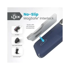 Speck Presidio 2 Grip MagSafe ClickLock Phone Case for iPhone 15 Pro, Coastal Blue/Dust Gray (150447-3206)