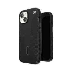 Speck Presidio 2 Grip MagSafe ClickLock Phone Case for iPhone 15, Black/Slate Gray (150439-3205)