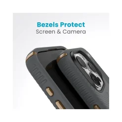 Speck Presidio 2 Grip MagSafe ClickLock Phone Case for iPhone 15 Pro, Charcoal Gray/Cool Bronze (150447-3212)