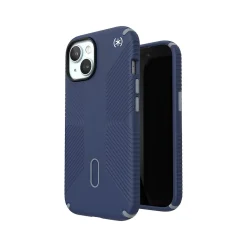 Speck Presidio 2 Grip MagSafe ClickLock Phone Case for iPhone 15, Coastal Blue/Dust Gray (150439-3206)