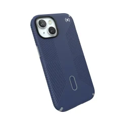 Speck Presidio 2 Grip MagSafe ClickLock Phone Case for iPhone 15, Coastal Blue/Dust Gray (150439-3206)