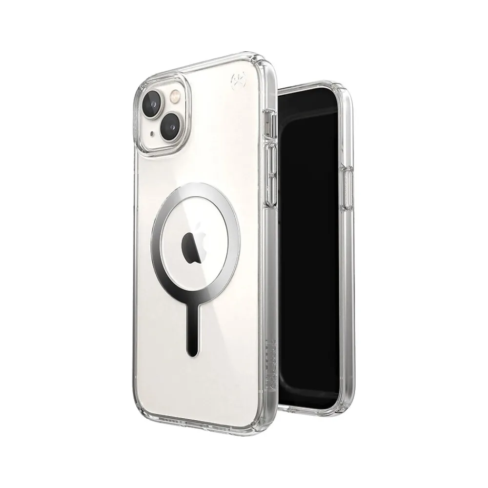 Speck Presidio Perfect-Clear MagSafe Clear/Silver Case for iPhone 14 Plus (150119-3080)