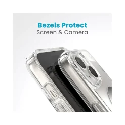 Speck Presidio Perfect-Clear MagSafe ClickLock Phone Case for iPhone 15, Clear/Chrome (150441-3199)