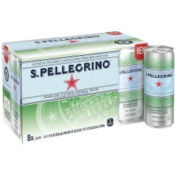 S.Pellegrino Sparkling Natural Mineral Water, 11.15 Fl oz. Cans (8 Count), 8/Pack (12394227)