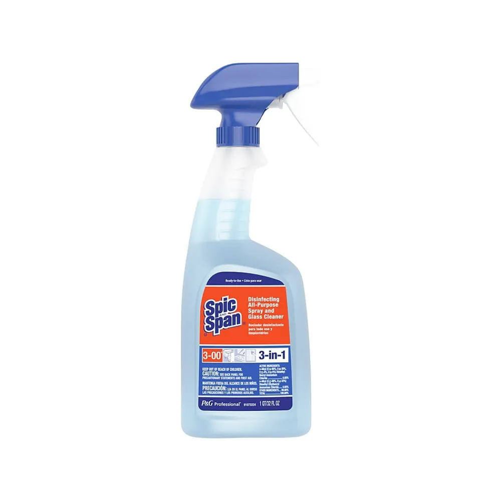Disinfecting All-Purpose Spray and Glass Cleaner, Fresh Scent, 32 Fl. Oz., 8/Carton (58775)<Spic & Span Hot