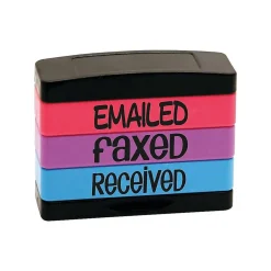 Stamps & Stamp Pads|Stack Stamp Set, "EMAILED", "FAXED", "RECEIVED", Assorted Ink (8800)