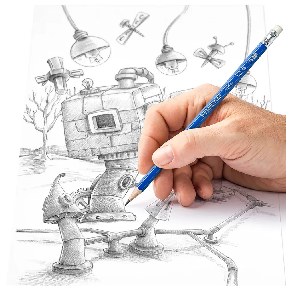 Pencils|Staedtler Pre-Sharpened Wooden Pencil with Block Erasers, #2 Medium Lead, 500/Pack (13246C500)