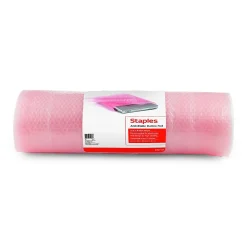 New Staples 3/16" Anti-Static Bubble Roll, 24" x 30', AF23Pink (4069427)