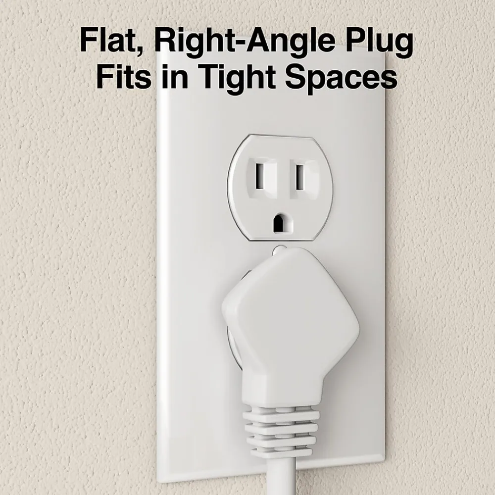 Staples 6' Extension Cord, 3-Outlet, White (22134)