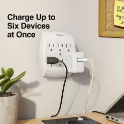 Staples 6 Outlet Adapter, White (22145)