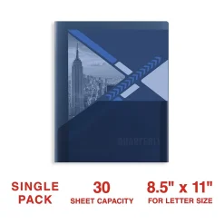 Pocket Folders|Staples 2 Pocket Plastic Presentation Folder, Letter Size, Navy (ST26384-CC)