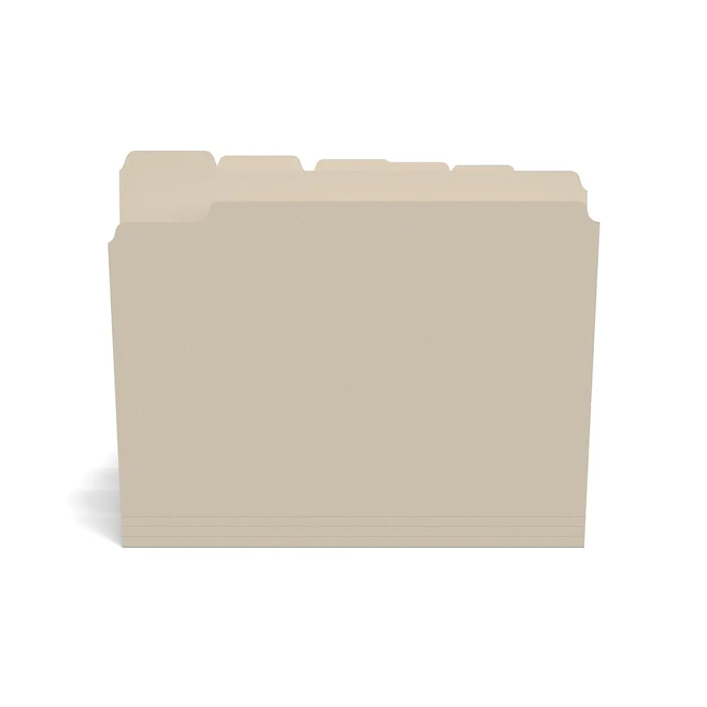 File Folders|Staples 30% Recycled File Folder, 1/5 Cut Tab, Letter Size, Manila, 100/Box (ST22937-CC)