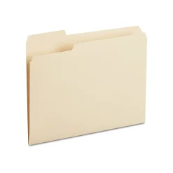 File Folders|Staples 30% Recycled File Folders, 1/3-Cut Tab, Left Position, Letter Size, Manila, 100/Box (ST116749/116749)