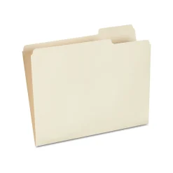File Folders|Staples 30% Recycled File Folders, 1/3-Cut Tab, Right Position, Letter Size, Manila, 100/Box (ST116822/116822)