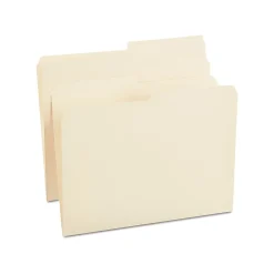 File Folders|Staples 30% Recycled File Folders, 1/2 Cut Tab, Letter Size, Manila, 100/Box (ST116855-CC)