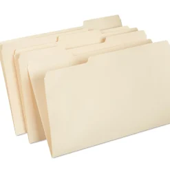 File Folders|Staples 30% Recycled File Folders, 1/3-Cut Tab, Legal, Manila, 100/Box (ST56680-CC)