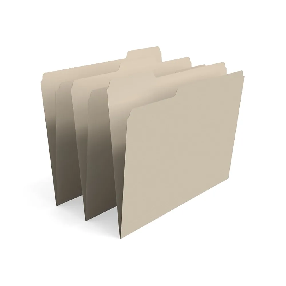 File Folders|Staples 30% Recycled File Folder, 1/3-Cut Tab, Letter Size, Manila, 500/Carton (ST56675CT)