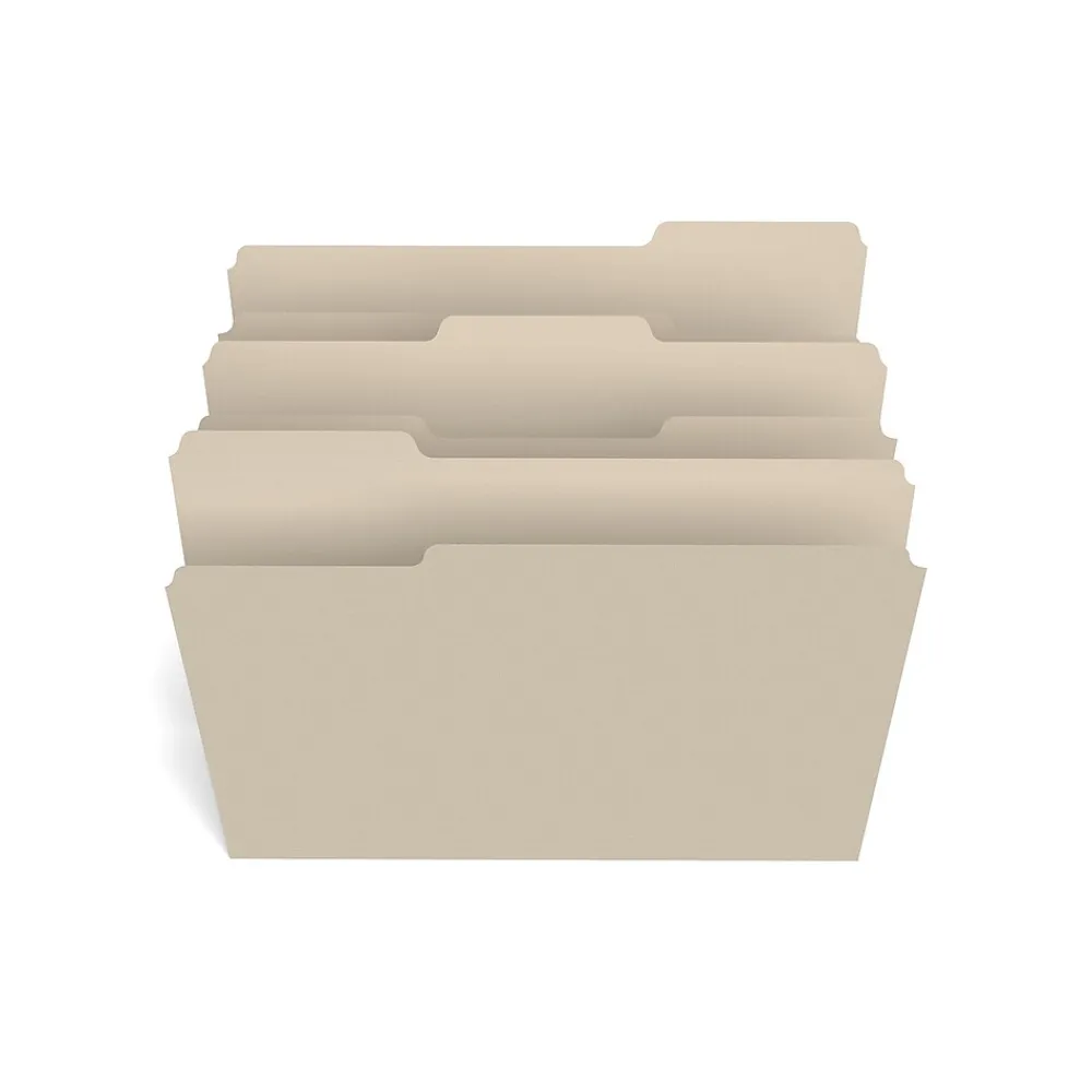File Folders|Staples 30% Recycled File Folder, 1/3-Cut Tab, Letter Size, Manila, 500/Carton (ST56675CT)