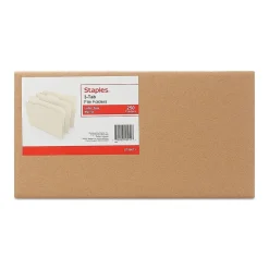File Folders|Staples 30% Recycled File Folders, 1/3-Cut Tab, Letter Size, Manila, 250/Box (ST56673-CC)